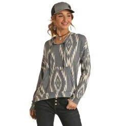 Rock & Roll Denim Women'sAztec Print Pullover