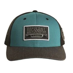 Men's Rock N Roll Cowboy Turquoise And Charcoal Logo Cap