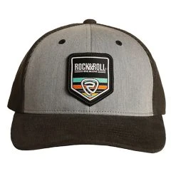Men's Rock N Roll Cowboy Grey And Black Logo Cap