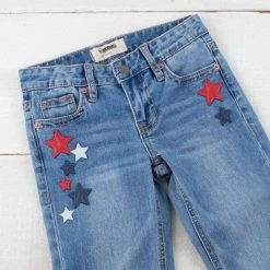 Rock & Roll Denim Girls Stars Forever Jeans -BuckarooBoutique 12924 detail a