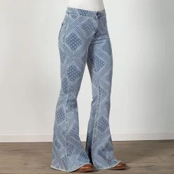 Rock & Roll Denim Button Bargain Bell Bandana Jeans -BuckarooBoutique 12926 alt2