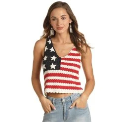 Rock & Roll Denim Women's N Roll Flag Tank Top