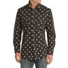 Men's Rock N Roll Cowboy Vintage 46 Black Floral Snap Shirt