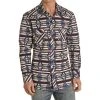 Men's Rock N Roll Red Horizontal Aztec Snap Shirt -BuckarooBoutique 146320 default l