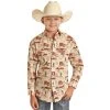 Boy's Rock N Roll Cowboy Dale Brisby Cactus Snap Shirt -BuckarooBoutique 146377 default l