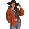 Women's Rock N Roll Cowgirl Rust Open Front Cardigan -BuckarooBoutique 147599 default l