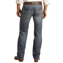 Rock N Roll Cowboy Men's And Denim Pistol Straight Jean