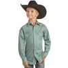 Boy's Rock And Roll Dale Brisby Teal Desert Print Snap Shirt -BuckarooBoutique 148758 default l