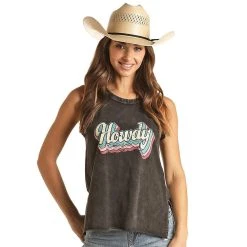 Rock & Roll Denim Women's Howdy Graphic Muscle Tank