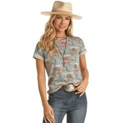 Rock & Roll Denim Women's Roll Desert Print Tee