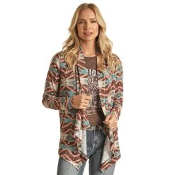 Rock & Roll Denim Women's Aztec Printed Cardigan
