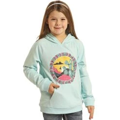 Rock & Roll Denim Cowgirl Graphic Hoodie