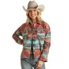Rock & Roll Denim Women's Aztec Print Shirt Jacket -BuckarooBoutique 156191 default l
