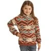 Rock & Roll Denim Girl's Aztec Sherpa Pullover -BuckarooBoutique 156205 default l