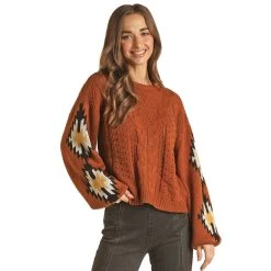 Rock & Roll Denim Women's Billow Sleeve Sweater