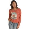Rock & Roll Denim Women's Roll Graphic Pullover -BuckarooBoutique 156368 default l