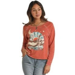 Rock & Roll Denim Women's Roll Graphic Pullover