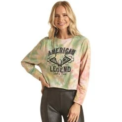 Rock & Roll Denim Women's Tie-Dye Graphic Pullover