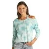 Rock & Roll Denim Women's Waffle Knit Tie-Dye Top -BuckarooBoutique 156445 default l