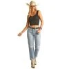 Rock & Roll Denim Women's High Rise Distressed Straight Crop -BuckarooBoutique 157491 default l