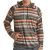 Rock N Roll Cowboy Brown Lightweight Serape Hoodie -BuckarooBoutique 157752 default l