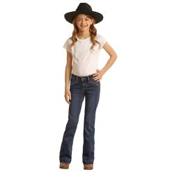 Rock & Roll Denim Smiley Pocket Mid Rise Trousers