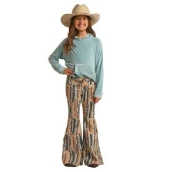 Rock & Roll Denim Brown Aztec Bell Bottoms