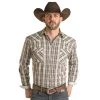 Rock N Roll Cowboy Men's Plaid Long Sleeve Snap Shirt -BuckarooBoutique 158736 default l