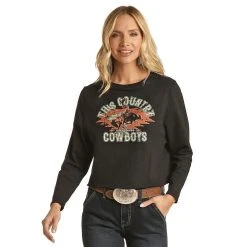 Rock & Roll Denim Long Sleeve Boxy Graphic Tee