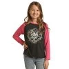 Rock & Roll Denim Girls Graphic Baseball Tee -BuckarooBoutique 159152 default l