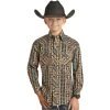 Rock & Roll Denim Boys Aztec Stripe Snap Shirt -BuckarooBoutique 159222 default l