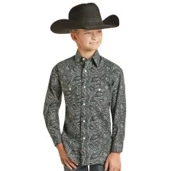 Rock & Roll Denim Boys Paisley Snap Shirt