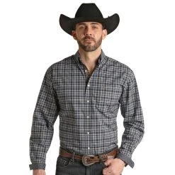 Rock N Roll Cowboy Men's Plaid Button Down