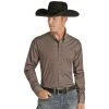 Rock N Roll Cowboy Brown Geo Print Button-Down Shirt -BuckarooBoutique 159291 default l