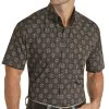 Rock N Roll Cowboy Black Medallion Print Button Down -BuckarooBoutique 159526 default l