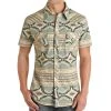 Rock N Roll Cowboy Aqua Aztec Snap Shirt -BuckarooBoutique 159527 default l