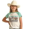 Rock & Roll Denim White Horse Graphic Raglan -BuckarooBoutique 159533 default l