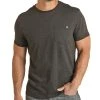 Rock N Roll Cowboy Charcoal Crewneck Pocket Tee -BuckarooBoutique 159546 default l