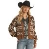 Rock & Roll Denim Denim Camel Cardigan -BuckarooBoutique 161513 default l