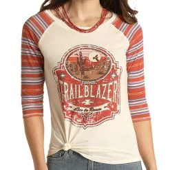 Rock & Roll Denim Women's Trailblazer Graphic Baseball Tee