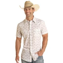 Rock & Roll Denim Men's Floral Vintage Snap Shirt