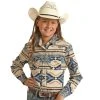 Rock & Roll Denim N Snap Shirt With Aztec Print