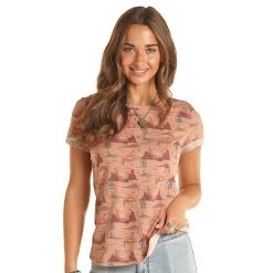 Rock & Roll Denim N Womens Scenery Print Tee