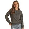 Rock & Roll Denim And Womens Black Eyelet Embroidery Pullover -BuckarooBoutique 163109 default l