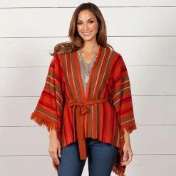 Rock & Roll Denim Holiday Poncho -BuckarooBoutique 22184 alt2