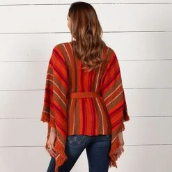 Rock & Roll Denim Holiday Poncho -BuckarooBoutique 22184 alt3