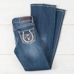 Rock & Roll Denim Girls Longhorns & Horseshoes Jeans