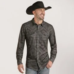Rock & Roll Denim Shadow Aztec Shirt