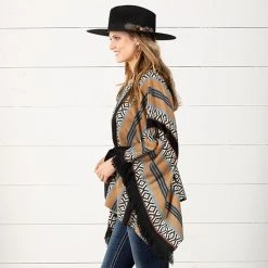 Rock & Roll Denim On The Fringe Poncho Top -BuckarooBoutique 51933 alt2