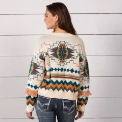 Rock & Roll Denim Texacoma Fringe Sweater -BuckarooBoutique 63814 alt1